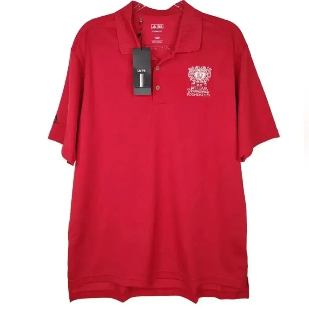 Adidas Golf Polo Shirt Belleair Florida Red size Large